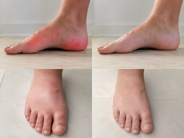 Customer's feet before and after using InsoleBuddy