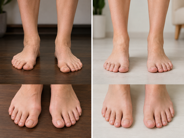 Customer's feet before and after using InsoleBuddy