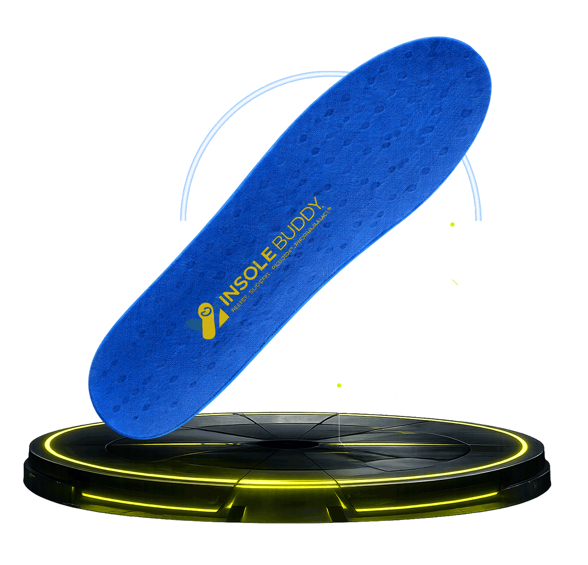 Cutaway view of an InsoleBuddy insole showing the air-encapsulated micro bead core